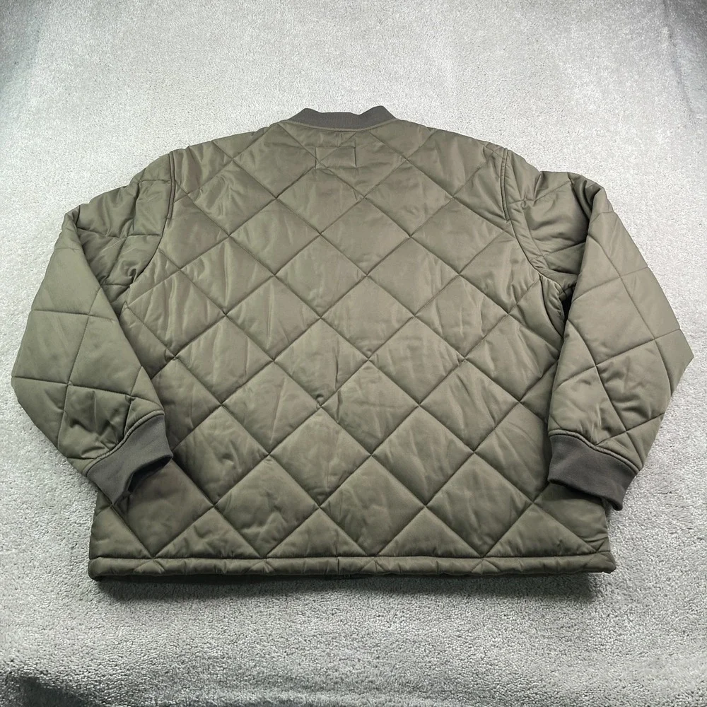 Banana Republic Jacket Mens XXL Olive Green Quilted Bomber Snap Zip Up Coat